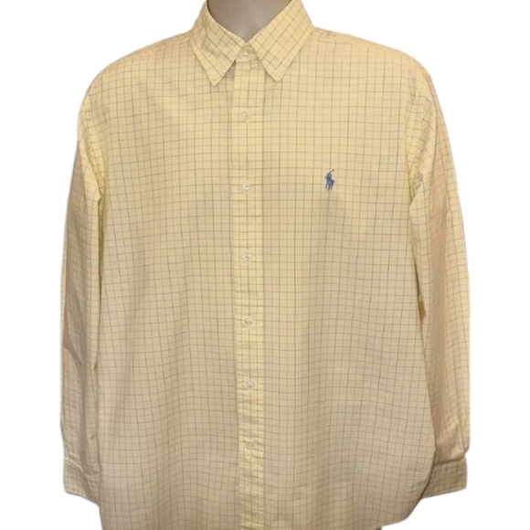 Polo by Ralph Lauren Yellow Checkered Yarmouth Button Down Men's Shirt - Picture 2 of 4